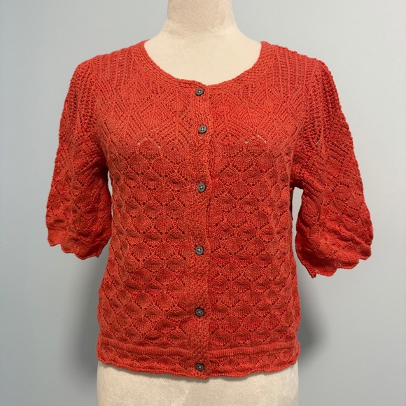 Sundance Jocelyn Coral Knit Cardigan Size S - Picture 1 of 8